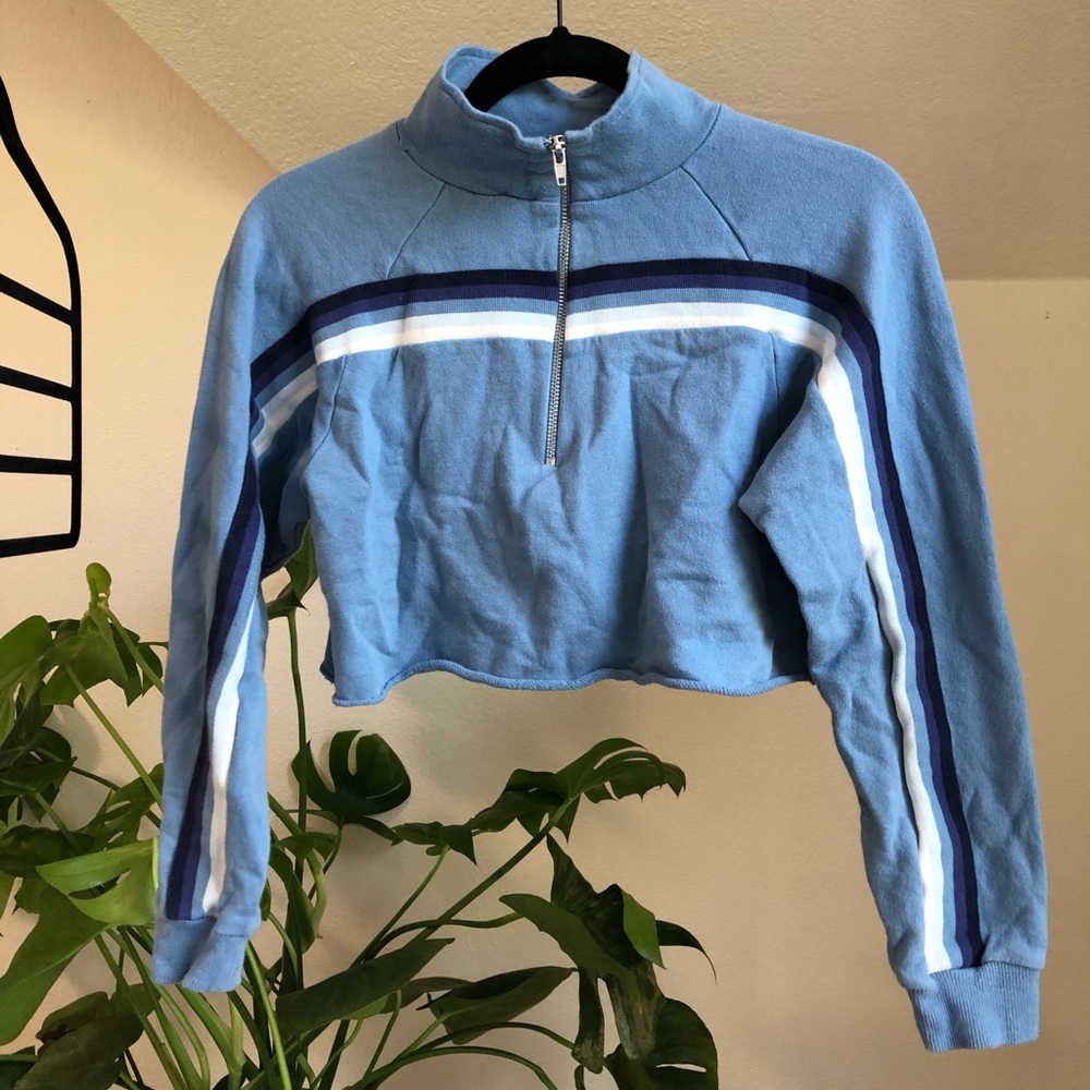 90s style sportswear crop top / sweatshirt